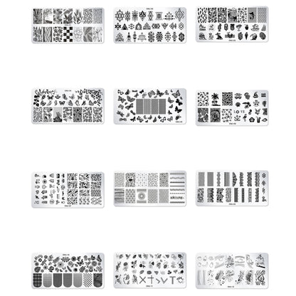 5 PCS Square Nail Art Print Template Nail Accessories(OMJ-09) - Nail Art Equipment by PMC Jewellery | Online Shopping South Africa | PMC Jewellery | Buy Now Pay Later Mobicred