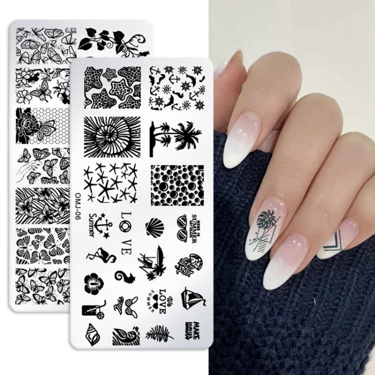 5 PCS Square Nail Art Print Template Nail Accessories(OMJ-04) - Nail Art Equipment by PMC Jewellery | Online Shopping South Africa | PMC Jewellery | Buy Now Pay Later Mobicred