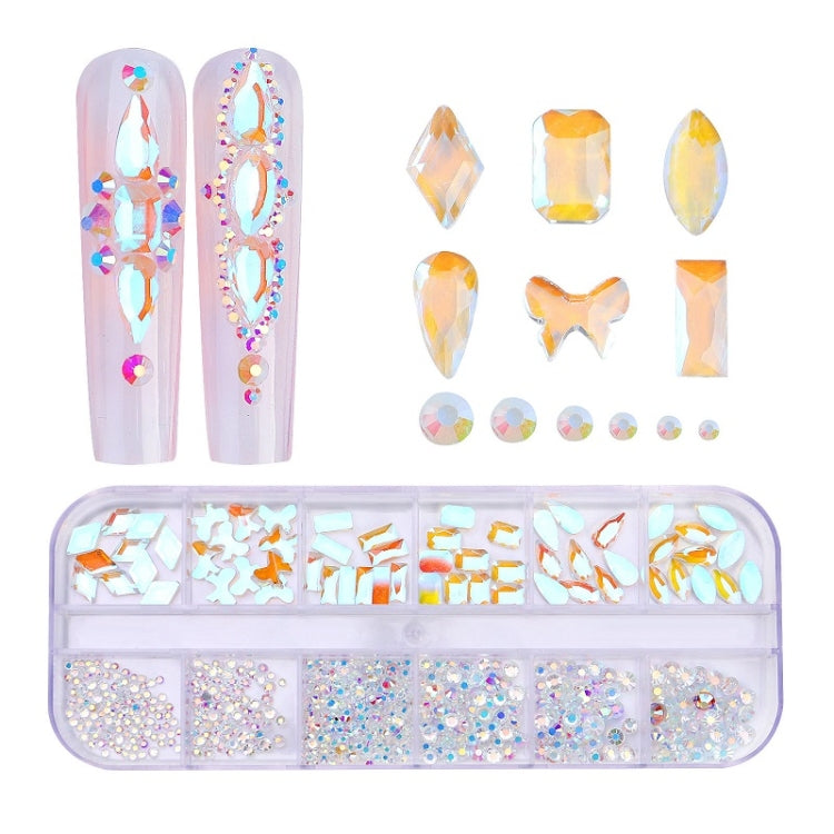 12 Grid Flat Bottom Shaped Nail Rhinestones Nail Decoration, Specification: 05 - free shipping - PMC Jewellery - Order now!