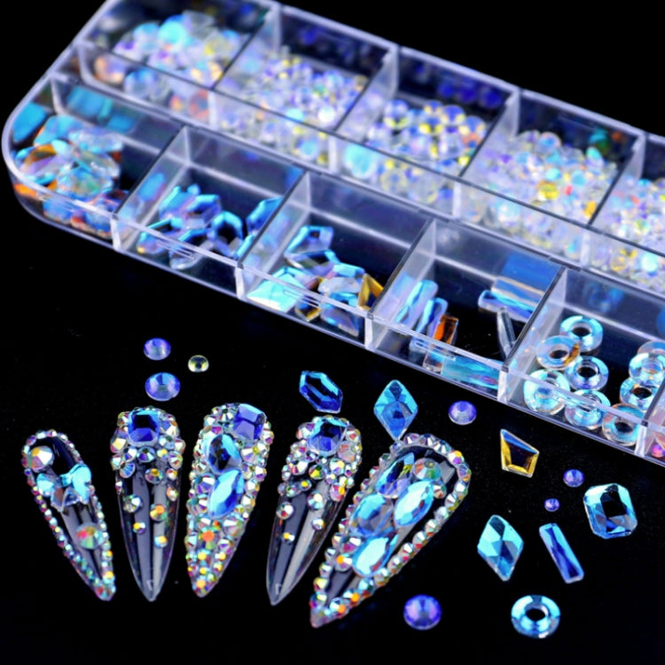 12 Grid Flat Bottom Shaped Nail Rhinestones Nail Decoration, Specification: 14 - Nail Stickers by PMC Jewellery | Online Shopping South Africa | PMC Jewellery | Buy Now Pay Later Mobicred