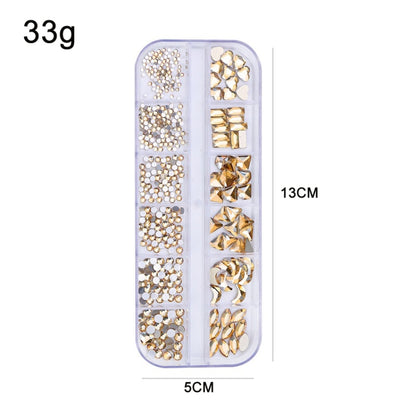 12 Grid Flat Bottom Shaped Nail Rhinestones Nail Decoration, Specification: 16 - Nail Stickers by PMC Jewellery | Online Shopping South Africa | PMC Jewellery | Buy Now Pay Later Mobicred