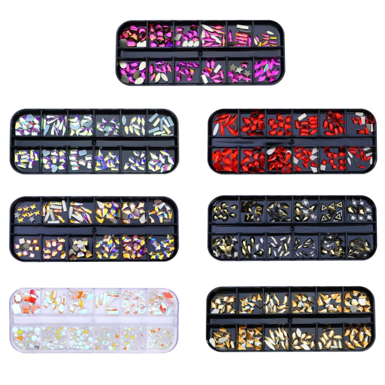 12 Grid Flat Bottom Shaped Nail Rhinestones Nail Decoration, Specification: 23 - Nail Stickers by PMC Jewellery | Online Shopping South Africa | PMC Jewellery | Buy Now Pay Later Mobicred