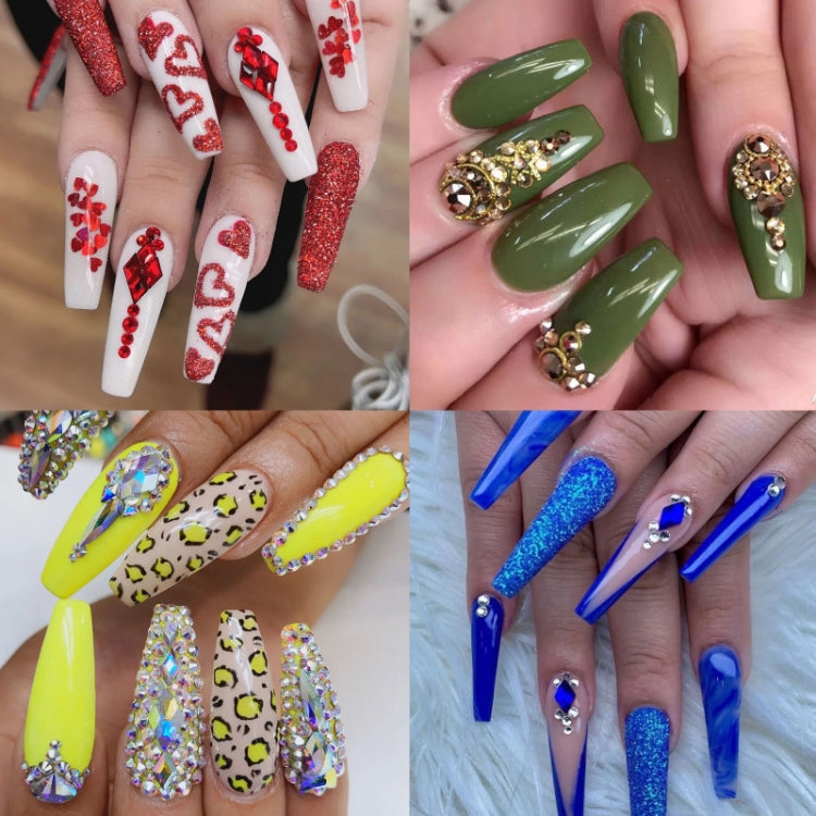 12 Grid Flat Bottom Shaped Nail Rhinestones Nail Decoration, Specification: 28 - free shipping - PMC Jewellery - Order now!
