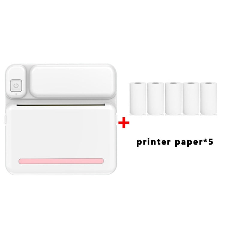 C19 200DPI Student Homework Printer Bluetooth Inkless Pocket Printer Pink Printer Paper x 5 - Printer by PMC TechLife | Online Shopping South Africa | PMC TechLife