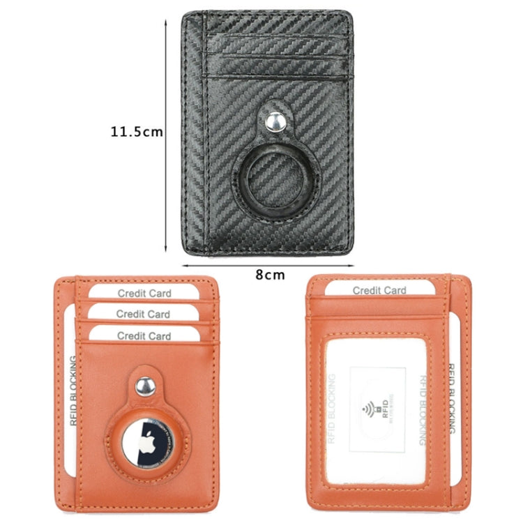TQ-319 Anti-Theft Anti-Lost Tracker Leather Card Holder For AirTag, Style: Flat Pattern (Brown) - Wallet Series by PMc TechLife | Online Shopping South Africa | PMc TechLife | Buy Now Pay Later Mobicred