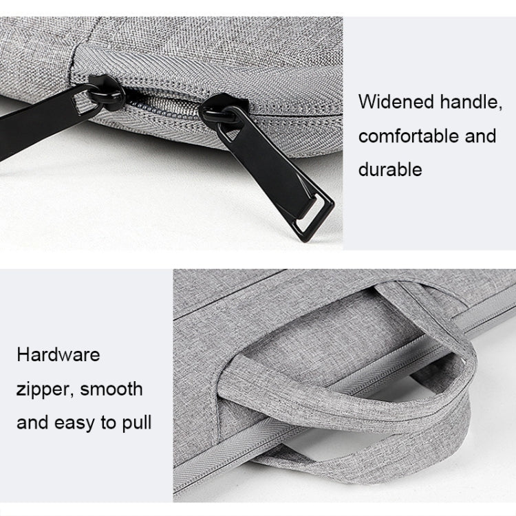 ST01 Large-Capacity Waterproof Shock-Absorbing Laptop Handbag, Size: 14.1-15.4 inches(Grey) - 14.1 inch by PMC TechLife | Online Shopping South Africa | PMC TechLife | Buy Now Pay Later Mobicred