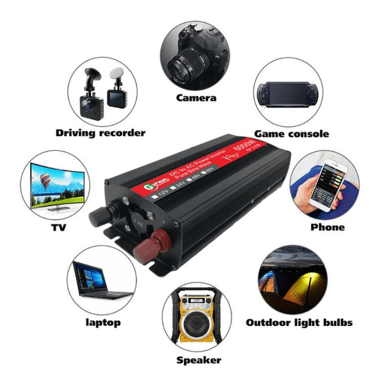 Gurxun 6000W High Power Sine Wave Inverter With Single Digital Display, Specification: 24V-220V - free shipping - PMC TechLife - Order now!