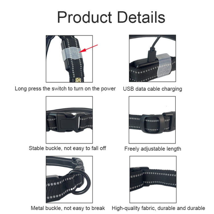 LED Rechargeable Wear-resistant and Waterproof Pet Lighting Collar, Size: S(Black) - Collars by PMC TechLife | Online Shopping South Africa | PMC TechLife | Buy Now Pay Later Mobicred