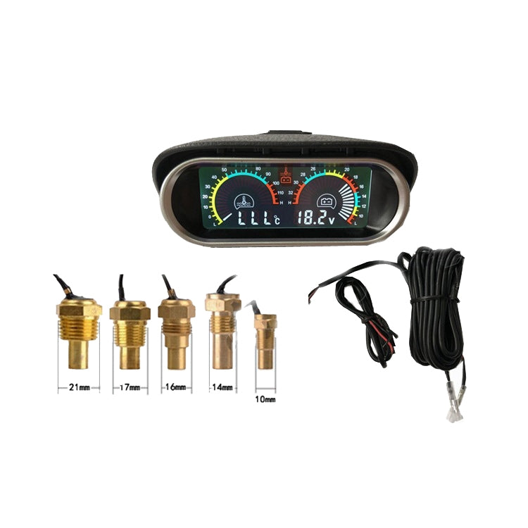 Agricultural Vehicle Car Modification Instrument, Style: Water Temperature (17mm) With Voltage - Clocks & Car Meters by PMC Jewellery | Online Shopping South Africa | PMC Jewellery | Buy Now Pay Later Mobicred