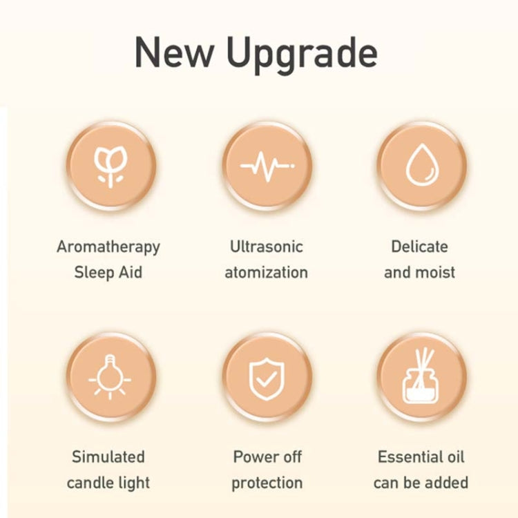 120ML Simulated Candlelight Aroma Diffuser USB Home Atmosphere Night Light Humidifier(Black) - free shipping - PMC TechLife - Order now!