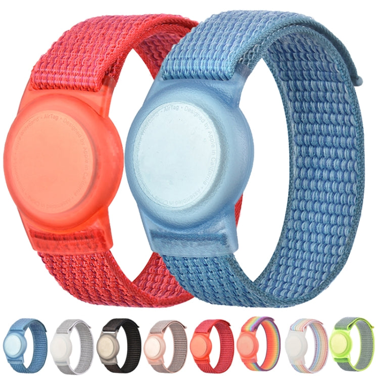 220mm  For AirTag Tracker Child Adult Nylon Strap Wristband Protective Case (Rainbow) - Watch Strap Series by PMC TechLife | Online Shopping South Africa | PMC TechLife | Buy Now Pay Later Mobicred