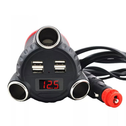 KingNeed C30 Four USB Car Charger 3 In 1 Car Cigarette Lighter - Cigar Socket by KingNeed | Online Shopping South Africa | PMC Jewellery | Buy Now Pay Later Mobicred