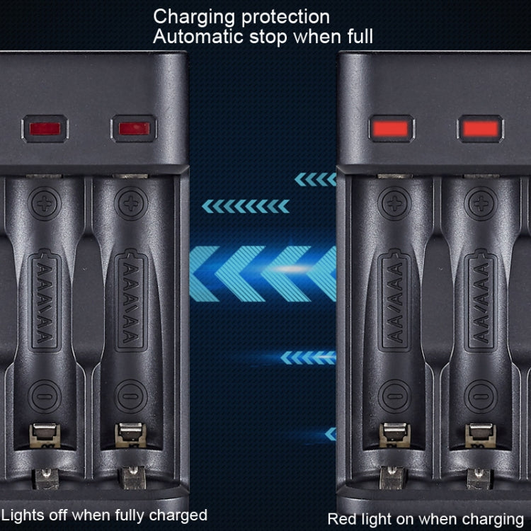 BMAX BH-804U 1.2V AA/AAA Rechargeable Battery Independent 4 Slot USB Charger - Charger & Converter by BMAX | Online Shopping South Africa | PMC TechLife