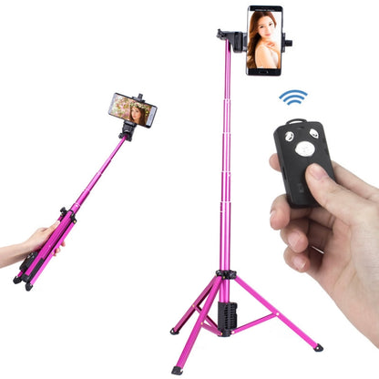 YUNTENG 1688 Selfie Stick Tripod Bluetooth Remote Control Camera Stand(Pink) - Selfie Sticks by YUNTENG | Online Shopping South Africa | PMC Jewellery | Buy Now Pay Later Mobicred