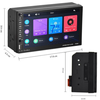 7703C 7 inch Car Double Butt Universal MP5 Bluetooth Player, Style: Standard+8 Light Camera - Car MP3 & MP4 & MP5 by PMC Jewellery | Online Shopping South Africa | PMC Jewellery | Buy Now Pay Later Mobicred