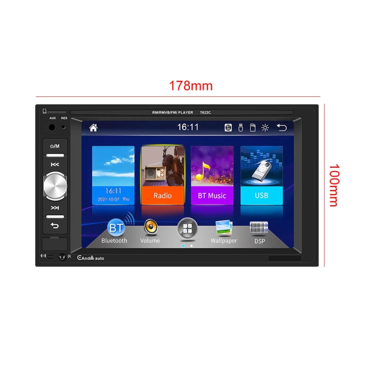 7622C 6.2 inch Dual Spindle HD Car Universal MP5 Carplay Player, Style: Standard+AHD Camera - Car MP3 & MP4 & MP5 by PMC Jewellery | Online Shopping South Africa | PMC Jewellery | Buy Now Pay Later Mobicred