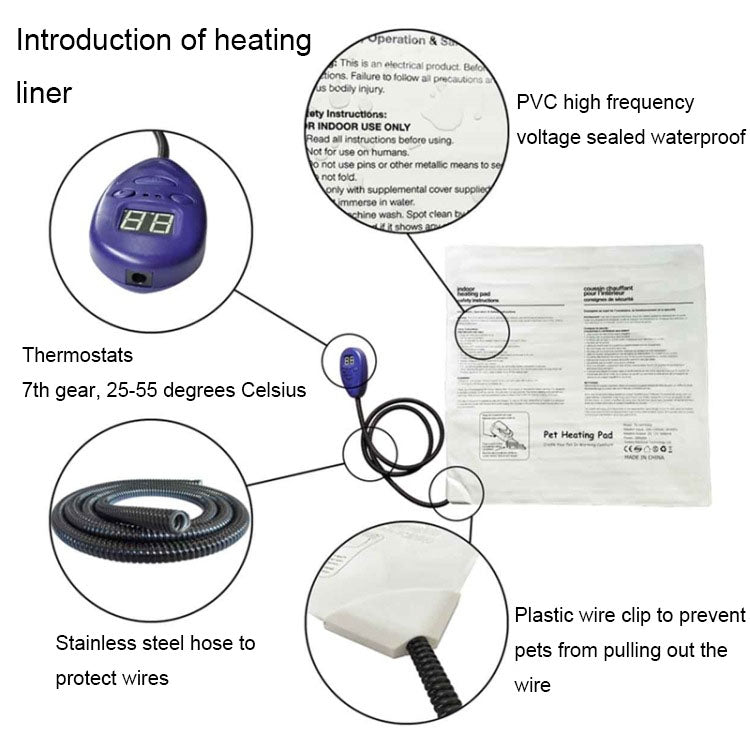 65x40cm Blue 12V Low Voltage Multifunctional Warm Pet Heating Pad Pet Electric Blanket(AU Plug) - Pads by PMC TechLife | Online Shopping South Africa | PMC TechLife | Buy Now Pay Later Mobicred