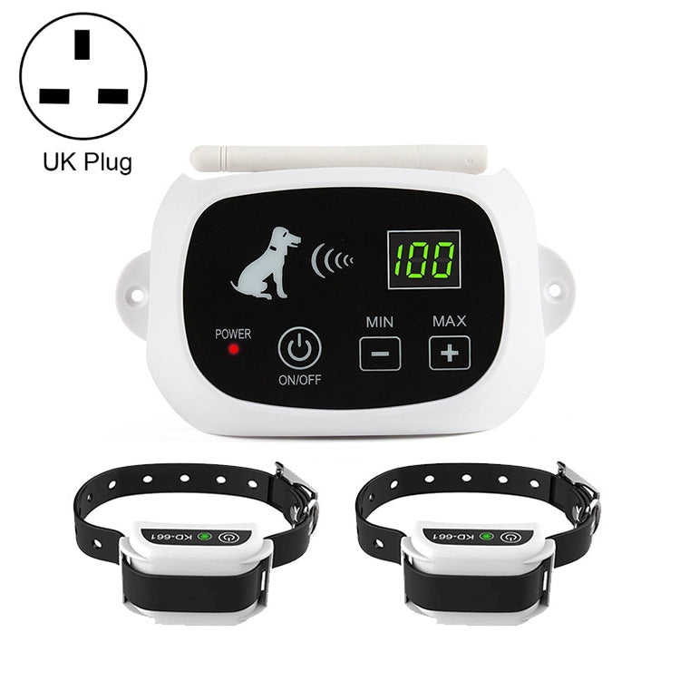 KD-661 500m Wireless Electric Dog Pet Fence Shock Collar,Spec: For Two Dog(UK Plug) - Training Aids by PMC Jewellery | Online Shopping South Africa | PMC Jewellery | Buy Now Pay Later Mobicred