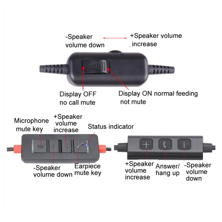 VT200 Single Ear Telephone Headset Operator Headset With Mic,Spec: 3.5mm Single Plug To USB - Microphones & Headsets by PMC TechLife | Online Shopping South Africa | PMC TechLife | Buy Now Pay Later Mobicred