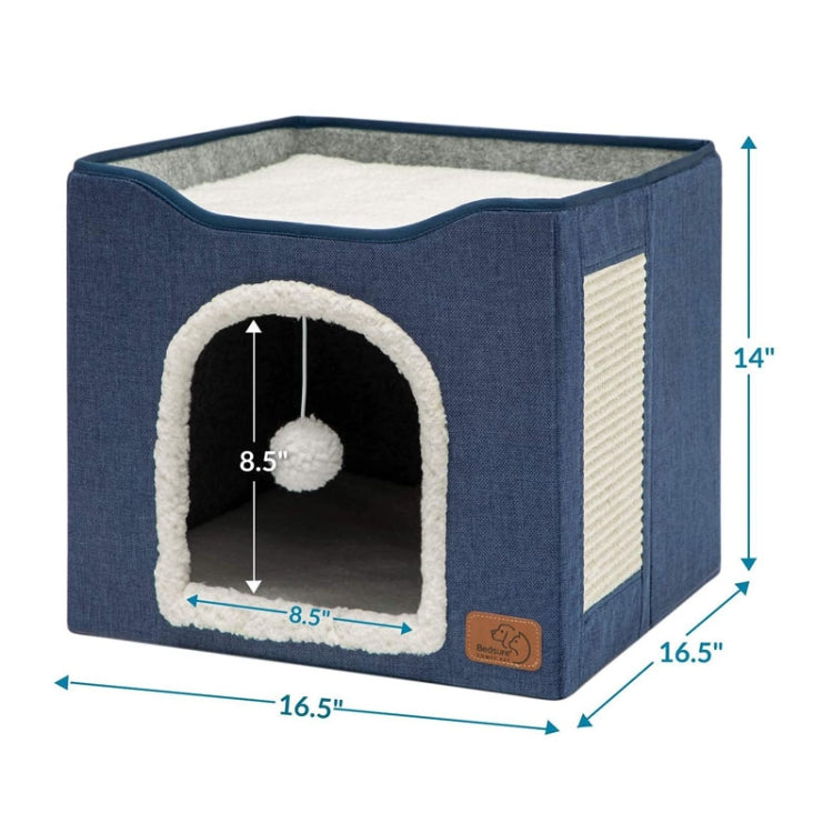 Pet Stool Pet Kennel Indoor Foldable Storage Stool Cat Dog Kennel 41 x 41 x 35cm(Deep Gray) - free shipping - PMC TechLife - Order now!