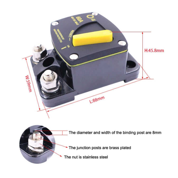 100A CB6 Car RV Yacht Audio Restore Insurance Holder Switch - Fuse by PMC TechLife | Online Shopping South Africa | PMC TechLife | Buy Now Pay Later Mobicred