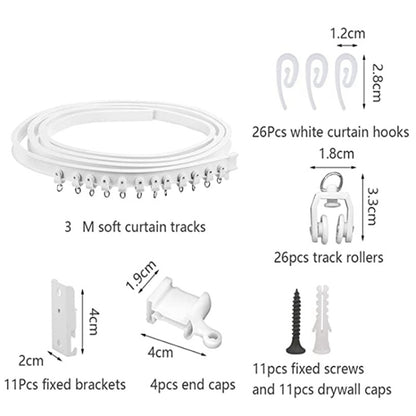 Model Steel Rail Bending Curtain Rail Flexible Guide Set, Size: 3m - Curtain Decorative Accessories by PMC Jewellery | Online Shopping South Africa | PMC Jewellery