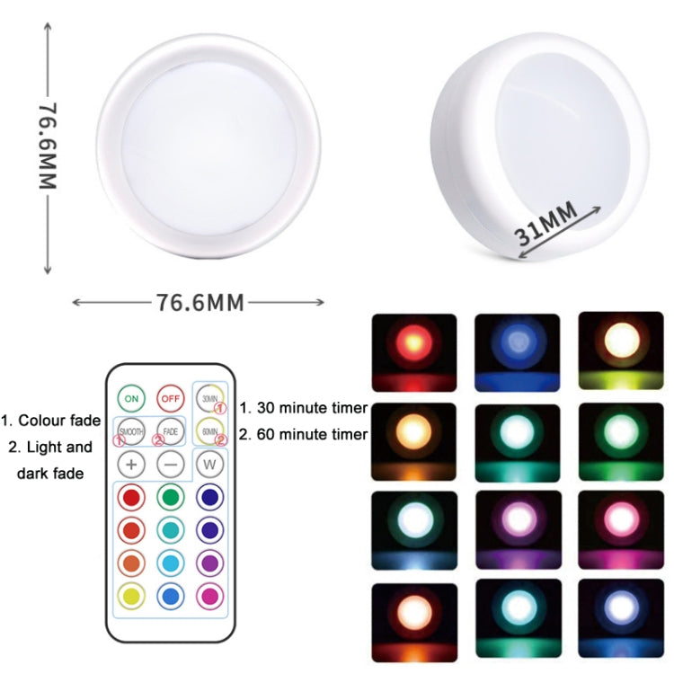 6 Lights 2 Remote Control 13-colour Night Light RGB Infrared Dimmable Cabinet Light - Novelty Lighting by PMC TechLife | Online Shopping South Africa | PMC TechLife | Buy Now Pay Later Mobicred