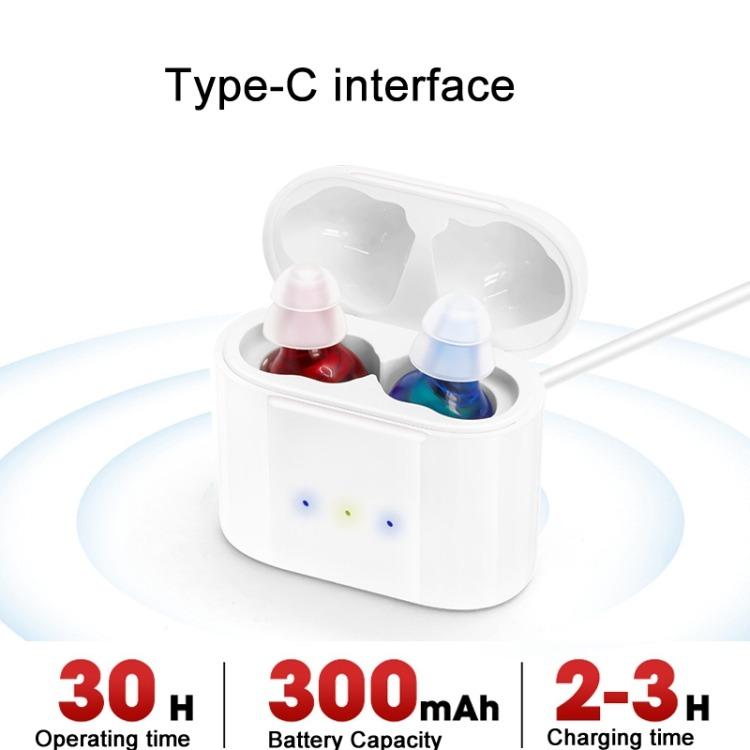 GM-915 Type-C Port CIC Hearing Aids Rechargeable Invisible Sound Amplifier(Red Blue) - free shipping - PMC TechLife - Order now!