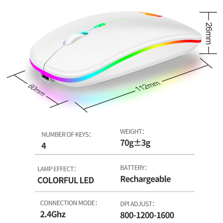 XUNSVFOX XYH50 4 Keys USB Charging Business Office Wireless Light Mouse(Black) - Wireless Mice by XUNSVFOX | Online Shopping South Africa | PMC Jewellery