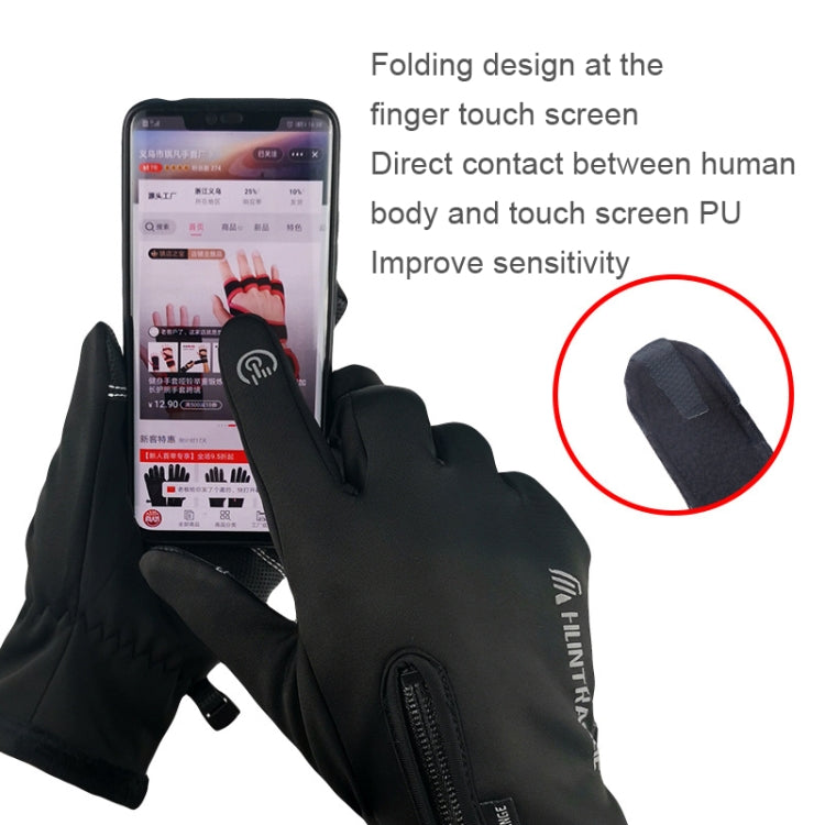 HUNTRANGE A022 Outdoor Waterproof Touch Screen Riding Keep Warm Gloves, Size: L(Black) - Cycling Gloves by HUNTRANGE | Online Shopping South Africa | PMC Jewellery | Buy Now Pay Later Mobicred