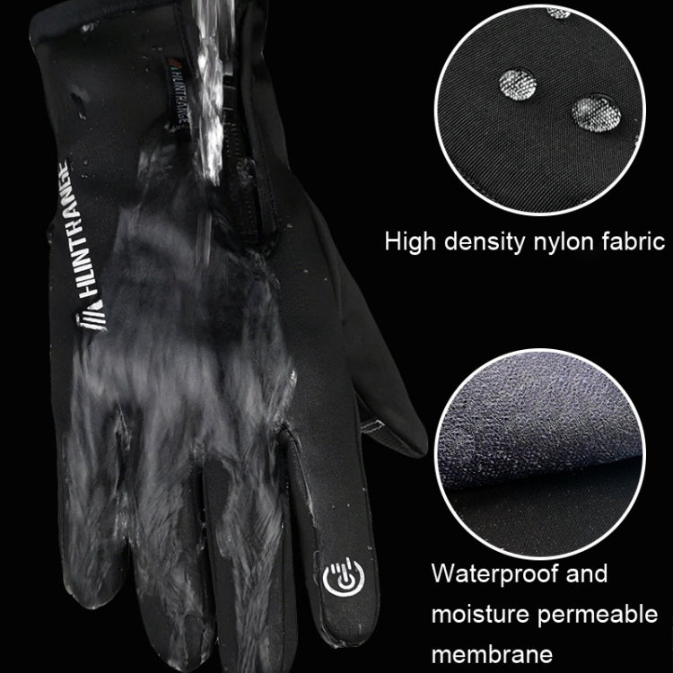 HUNTRANGE A022 Outdoor Waterproof Touch Screen Riding Keep Warm Gloves, Size: L(Black) - Cycling Gloves by HUNTRANGE | Online Shopping South Africa | PMC Jewellery | Buy Now Pay Later Mobicred