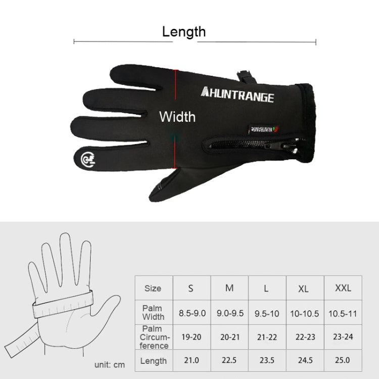 HUNTRANGE A022 Outdoor Waterproof Touch Screen Riding Keep Warm Gloves, Size: L(Black) - Cycling Gloves by HUNTRANGE | Online Shopping South Africa | PMC Jewellery | Buy Now Pay Later Mobicred