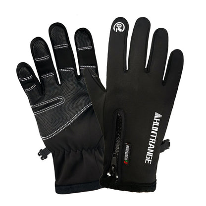 HUNTRANGE A022 Outdoor Waterproof Touch Screen Riding Keep Warm Gloves, Size: L(Black) - Cycling Gloves by HUNTRANGE | Online Shopping South Africa | PMC Jewellery | Buy Now Pay Later Mobicred