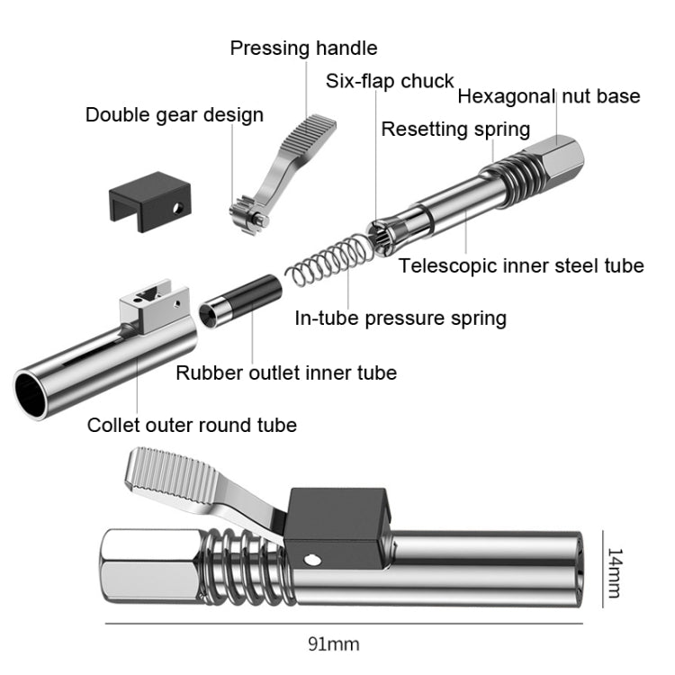 PC002 Lock Clamp Type High Pressure Grease Nozzle, Style: Butter Mouth+10 90 Degrees Heads - free shipping - PMC TechLife - Order now!