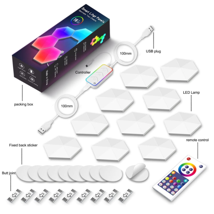 Gaming Ambient Light Smart Chiclet Backdrop Quantum Wall Light, Versions: WIFI(10 PCS/Set) - Novelty Lighting by PMC TechLife | Online Shopping South Africa | PMC TechLife | Buy Now Pay Later Mobicred