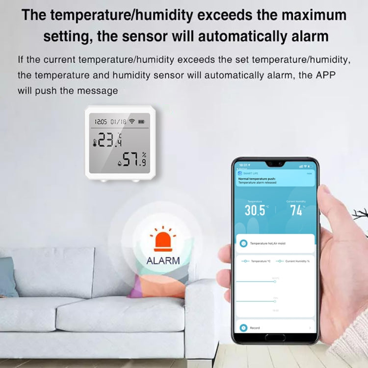 Wifi Temperature And Humidity Meter Sensor Equipment Smart Home Graffiti APP Temperature And Humidity Sensor(White) - Smart Switch by PMC Jewellery | Online Shopping South Africa | PMC Jewellery | Buy Now Pay Later Mobicred