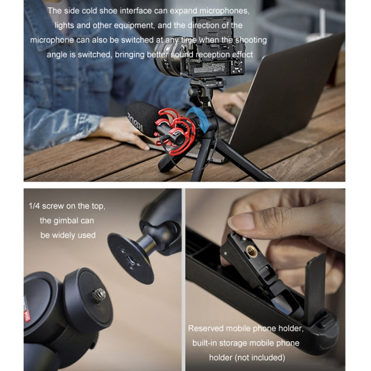 PGYTECH Camera Mobile Phone Desktop Pan Tilt Handheld Tripod, Specification: Black - free shipping - PMC TechLife - Order now!