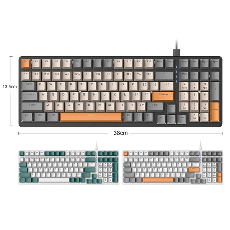 ZIYOU LANG  K3 100 Keys Game Glowing Wired Mechanical Keyboard, Cable Length: 1.5m, Style: Water Green Version Green Axis - free shipping - PMC Jewellery - Order now!