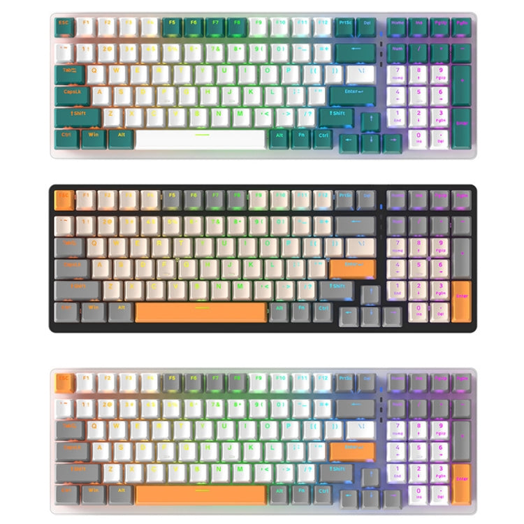 ZIYOU LANG  K3 100 Keys Game Glowing Wired Mechanical Keyboard, Cable Length: 1.5m, Style:  Water Green Version Red Axis - free shipping - PMC Jewellery - Order now!