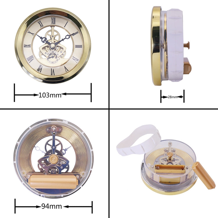Metal See-through Quartz Clock Gear Clock DIY Accessories 103mm Golden Clock Head - DIY Clocks by PMc TechLife | Online Shopping South Africa | PMc TechLife | Buy Now Pay Later Mobicred