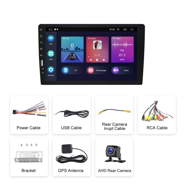 A3236 9 inch Android 11 Single Butt MP5 Player, Style: Carplay 1+16G(Standard+AHD Camera) - Car MP3 & MP4 & MP5 by PMC Jewellery | Online Shopping South Africa | PMC Jewellery | Buy Now Pay Later Mobicred