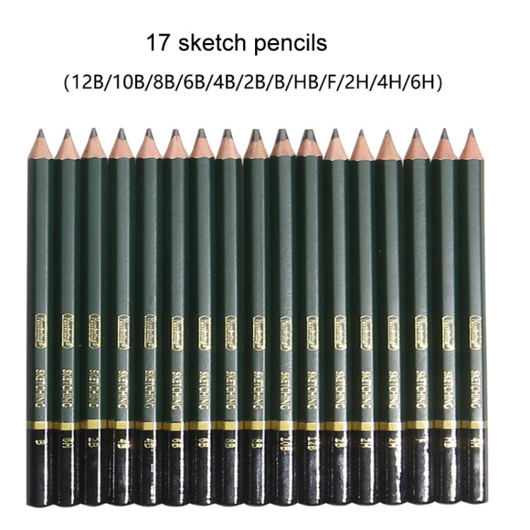 42 In 1 Drawing Painting Sketch Kit with Pencil Erasers Sharpener(Black) - Art Supplies by PMC TechLife | Online Shopping South Africa | PMC TechLife