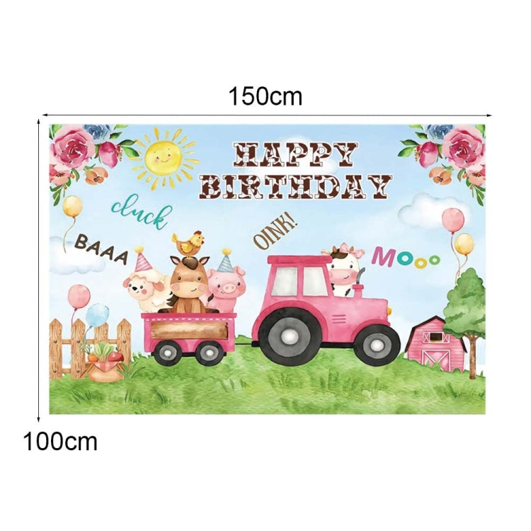 1.5m X 1m Cartoon Farm Animals Photography Backdrop Birthday Party Background Decoration(MDN14097) - Birthday Party by PMC Jewellery | Online Shopping South Africa | PMC Jewellery