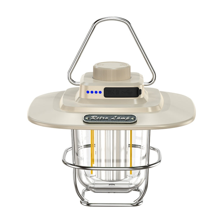 LY02 LED Retro Lantern Hand Tent Lamp USB Charging Camping Light(White) - free shipping - PMc TechLife - Order now!