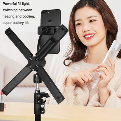 Mobile Phone Portable Beauty Live Four Tube Folding Fill Light, Style: Charging Model - Selfie Light by PMC Jewellery | Online Shopping South Africa | PMC Jewellery | Buy Now Pay Later Mobicred