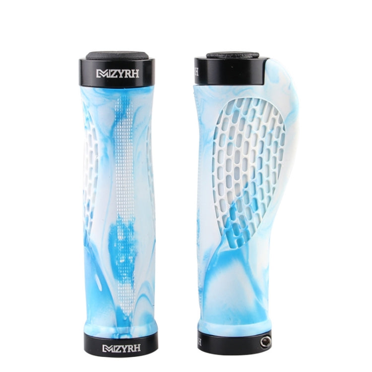 MZYRH 1pair Mountain Bike Bicycle Handlebar Grips Protective Covers(White and Blue) - Bicycle Grips by MZYRH | Online Shopping South Africa | PMC Jewellery | Buy Now Pay Later Mobicred