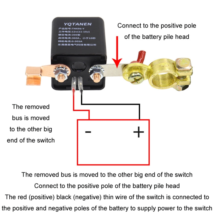 YQTANEN Car Battery Leakage Protection Remote Control Power Off Relay, Voltage: 24V 120A - Relays by PMC TechLife | Online Shopping South Africa | PMC TechLife | Buy Now Pay Later Mobicred