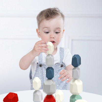 16 Grains Beech Original Color Children Early Teachings Stack Stone Building Blocks Wood Stack Stone Toys - Building Blocks by PMC Jewellery | Online Shopping South Africa | PMC Jewellery | Buy Now Pay Later Mobicred