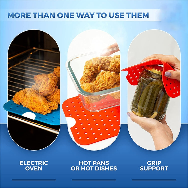 For NINJA DZ201 DZ401 Air Fryers 2pcs Silicone Pad Rectangular Liner(Blue) - Electric Deep Fryers by PMc TechLife | Online Shopping South Africa | PMc TechLife | Buy Now Pay Later Mobicred