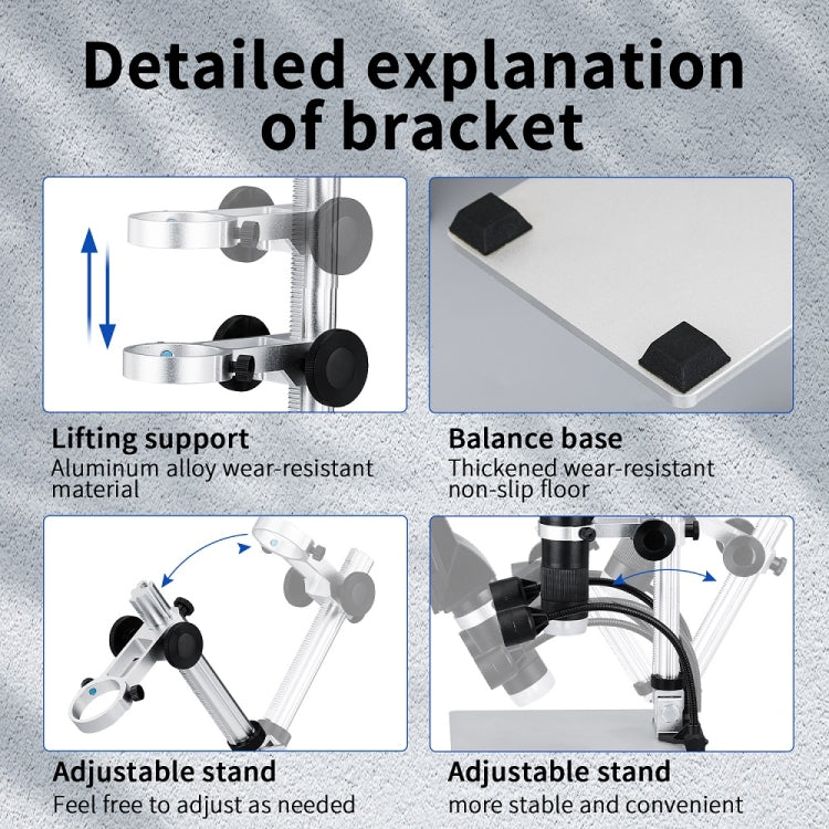 G1600 1-1600X Magnification 9 Inch Electron Microscope, Style: Without Battery EU Plug - Digital Microscope by PMC Jewellery | Online Shopping South Africa | PMC Jewellery | Buy Now Pay Later Mobicred